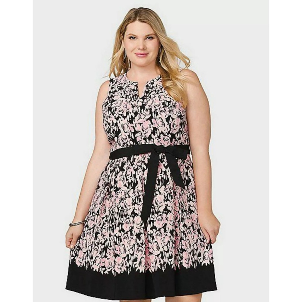 NEW LUXE CARMEN MARC VALVO Fit Flare Dress Pockets